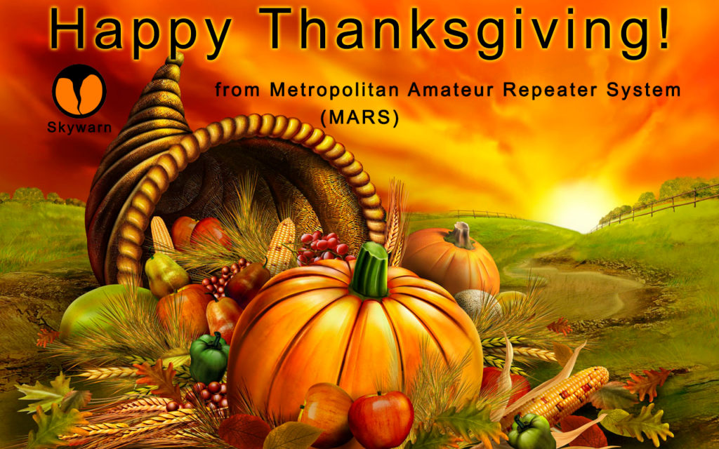 Happy Thanksgiving from Metropolitan Amateur Repeater System (MARS)
