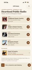 Screenshot of HPR's New Apple/iOS App